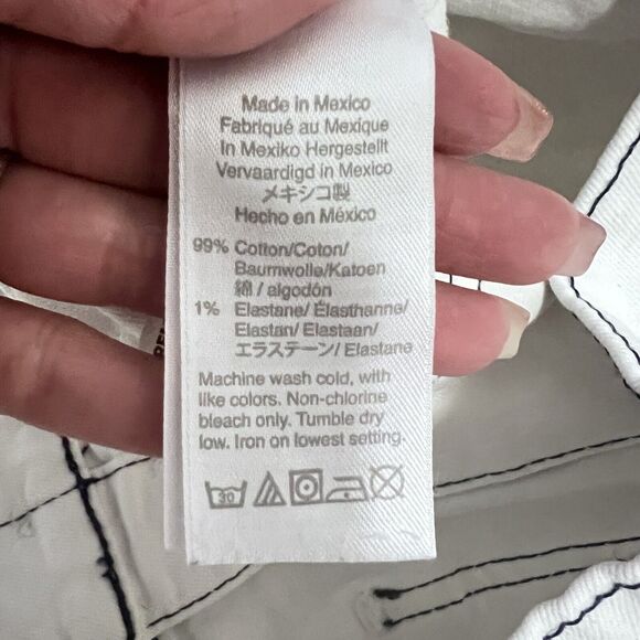 J. Crew Denim White Wash Skirt Front Button Size 27 Streetwear Retro Y2K Jean - Picture 3 of 6